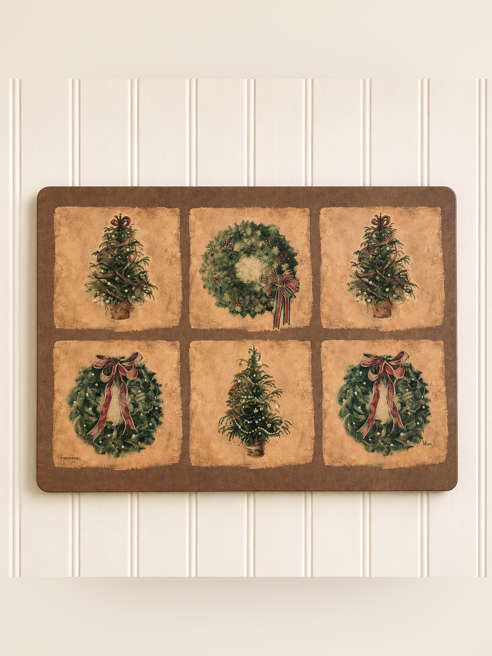 Vintage Pimpernel Holiday Wreath and Tree Placemats